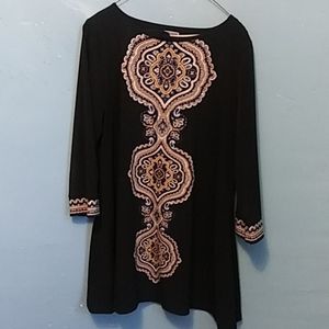 Beautiful Unique Tunic with 3/4 Sleeves